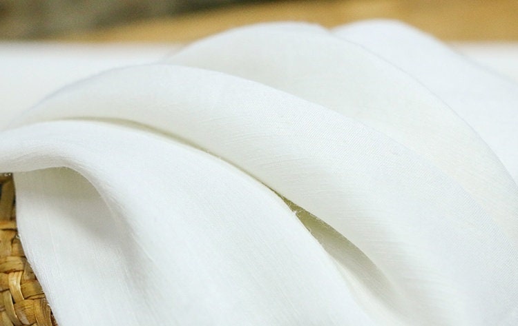 SMZOD - 30Momme Handmade Silk Hemp Heavy Satin Mulberry Silk and Linen Interwoven Fabric - 140cm wide by the Yard