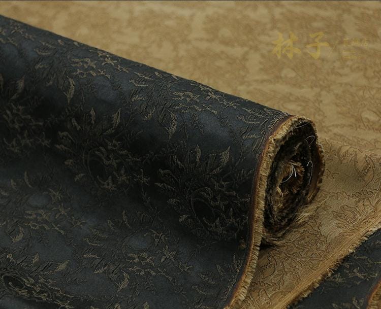 TALFWW - 28 Momme Handmade Jacquard Guanle Crepe Silk Fabric - 110cm wide by the Yard