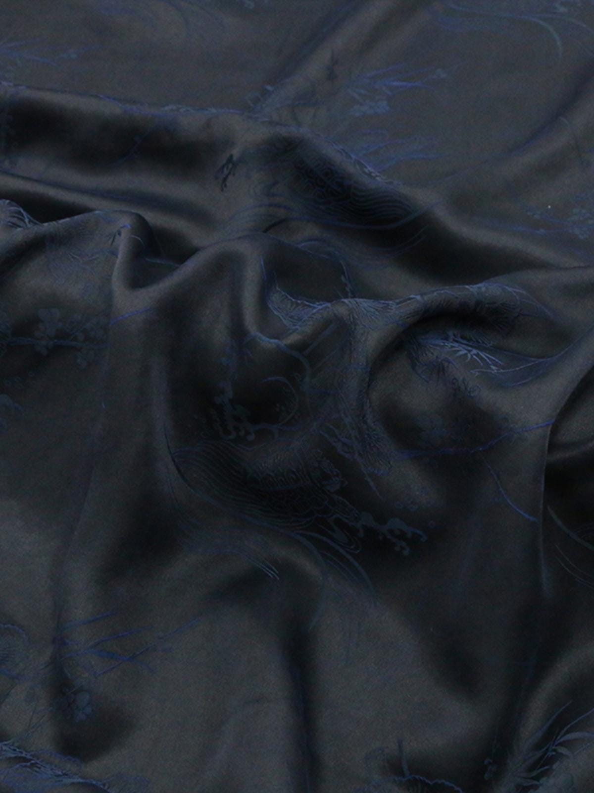 ZODWUL - 28 Momme Handmade Jacquard Mud Silk Satin Fabric - 130cm by the Yard