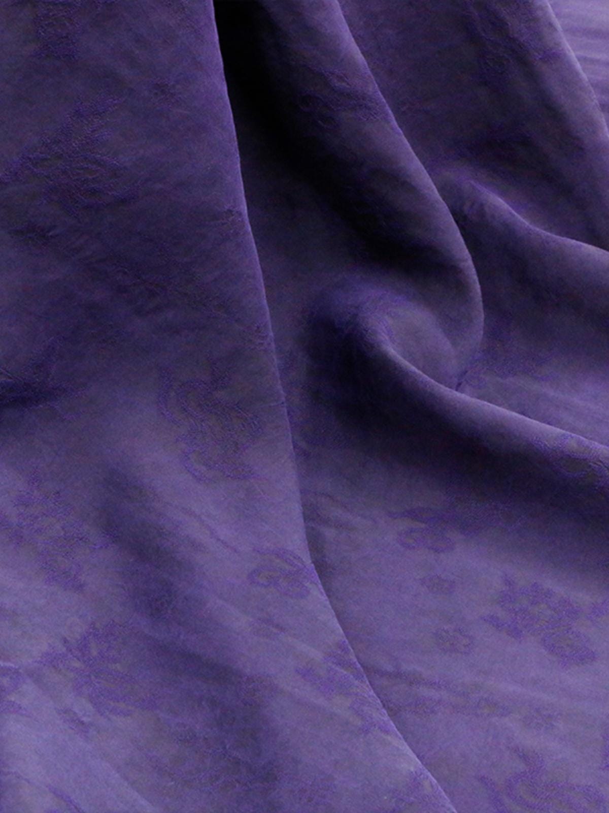 LGITIH - 15 Momme Handmade Bluish-purple Cracks Jacquard Plant Dye Mud Silk Fabric, 114cm by the Yard