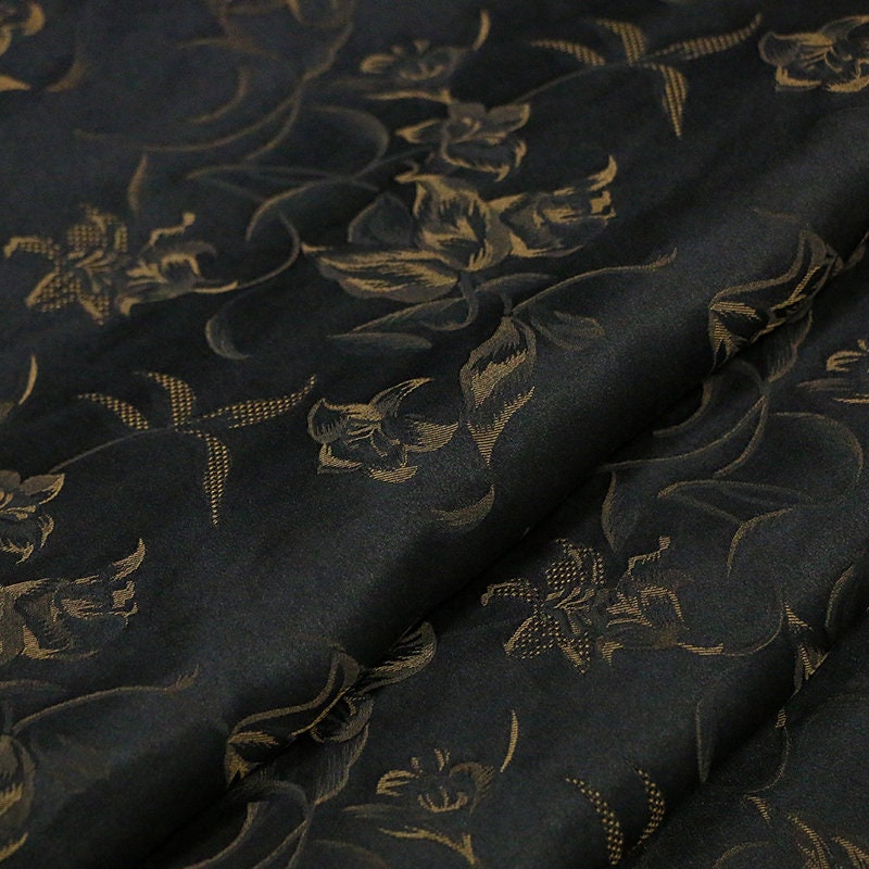 Lily Handmade Brown and Black HuaLuo Gambiered Ganton Gauze By the Yard for Summer Clothes, Dresses, Pants, Handcrafts.