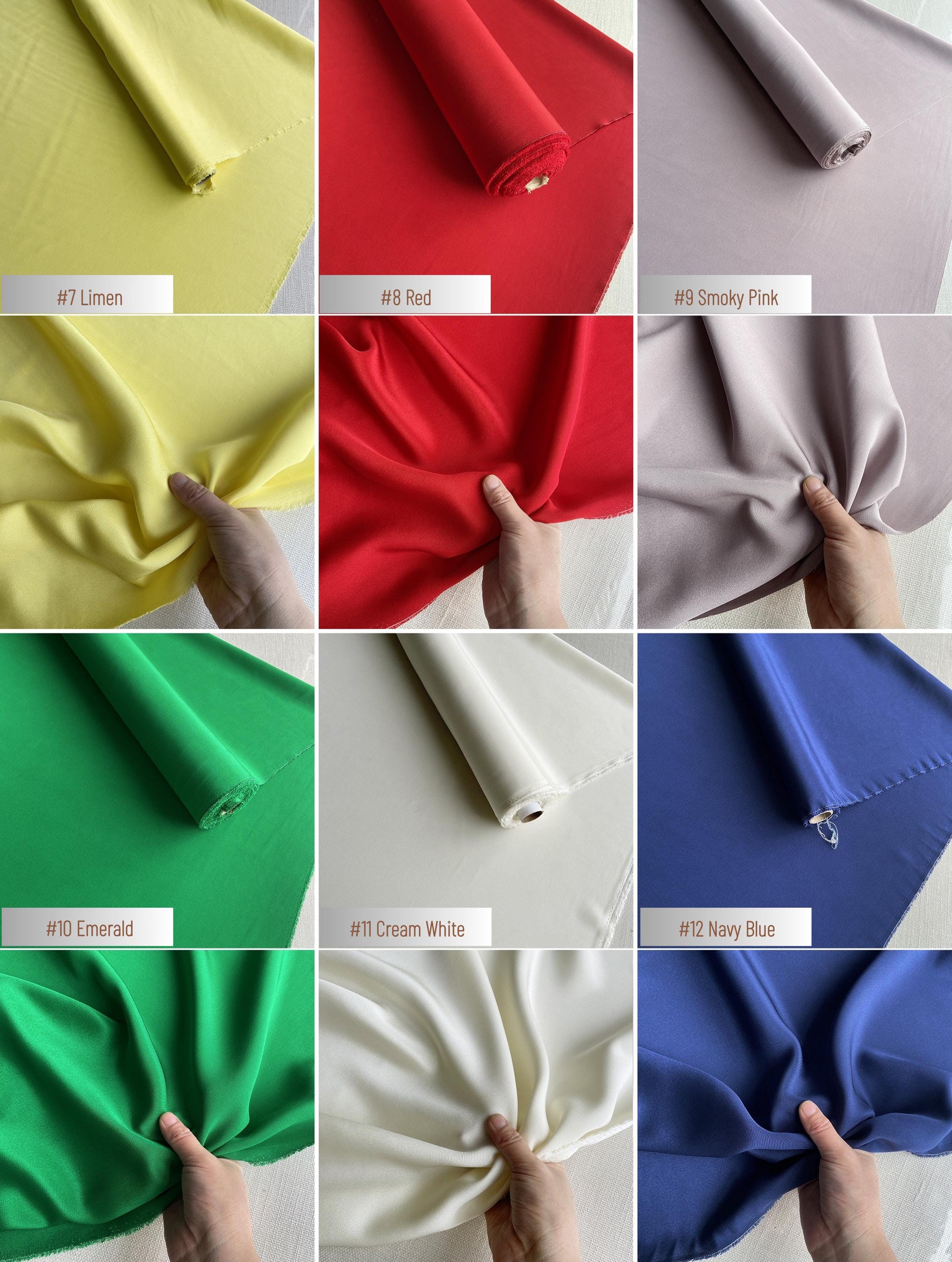 Heavy 30 Momme Silk Crepe de Chine Fabric – 45" Wide, 43 Colors, 100% Mulberry Silk
