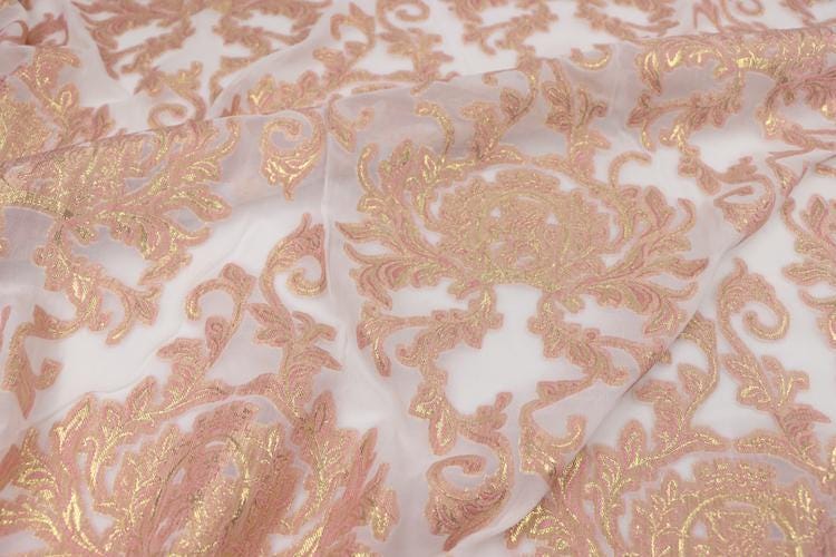 JFHFSZ - 22 Momme Golden Thread Weave Silk Georgette Fabric - 140cm wide by the Yard
