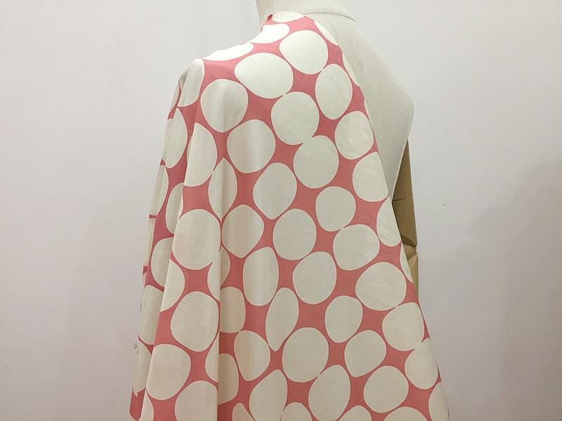 XLSMFY - 12 Momme Silk Cotton Big Dots Blended Fashion Fabric - 138cm wide by the Yard