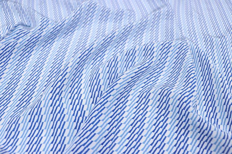 JFHLTW - 14 momme Blue Stripe Style Silk Crepe de Chine Fabric - 140cm wide by the Yard