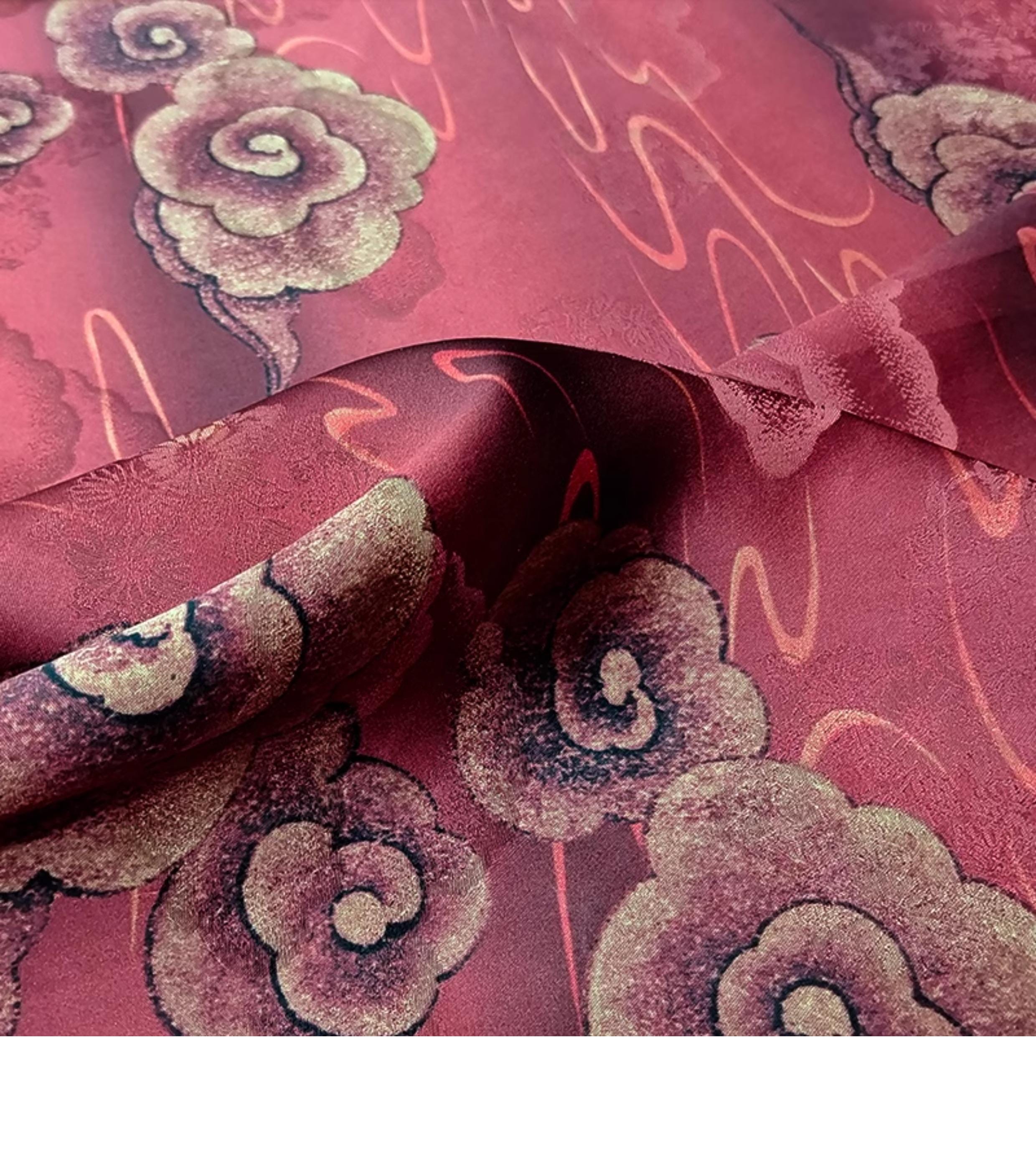 GUYJIX - Handmade 40 Momme Mud Silk Satin Fabric -112cm By the Yard