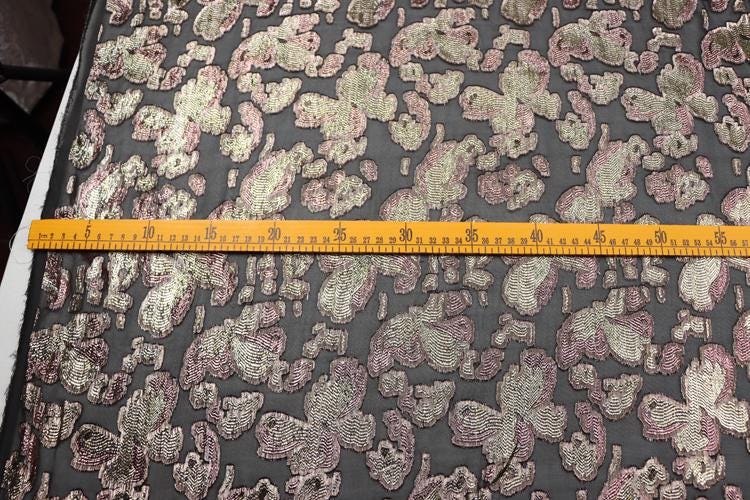 JFHHDH - 15 Momme Golden Thread Weave Silk Georgette Fabric - 140cm wide by the Yard