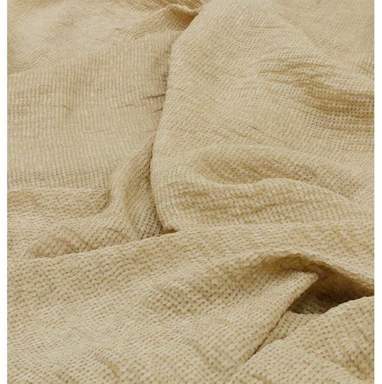 SOFABU - 17 Momme Vintage Style Dirty Dyed Pure Pigmented Jacquard Silk And Linen-Blend Coarse Fabric - 137cm wide by the Yard