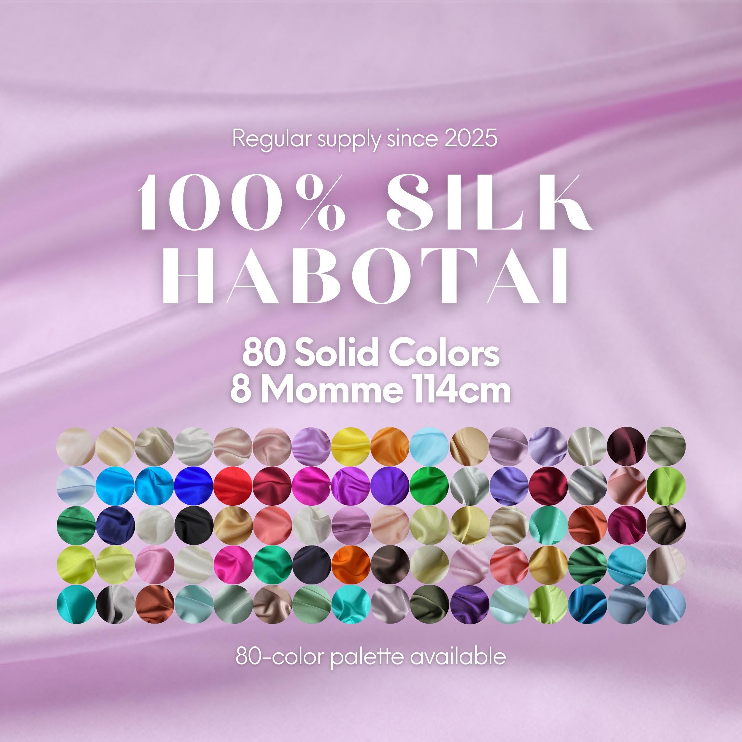 Color #41-80 - 8 Momme 80 Solid Colors Habotai Silk Fabric for Prom Dresses - 114cm wide by the Yard