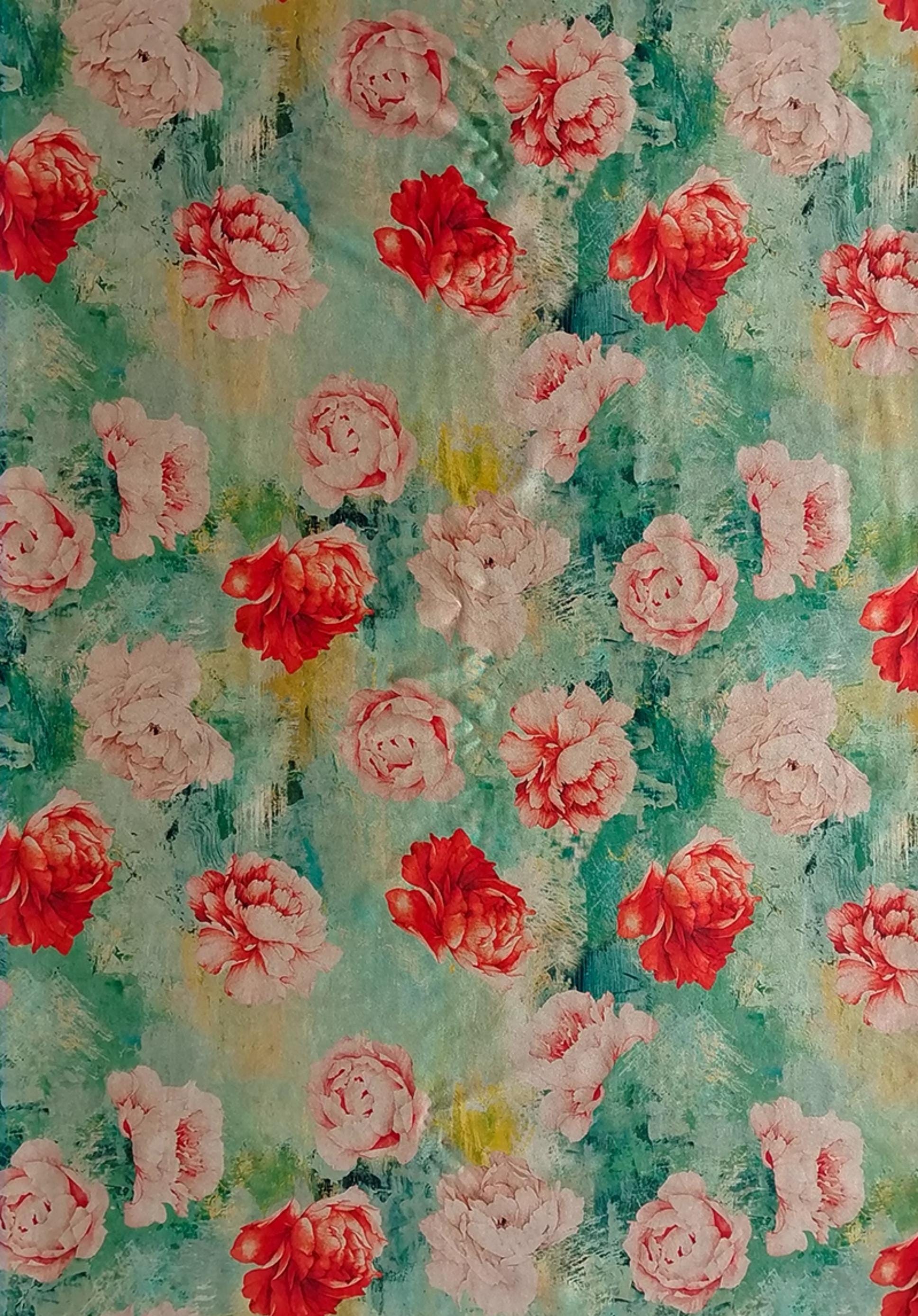 GUYMGY - Handmade 40 Momme Jacquard Mud Silk Satin Fabric - 112cm By the Yard