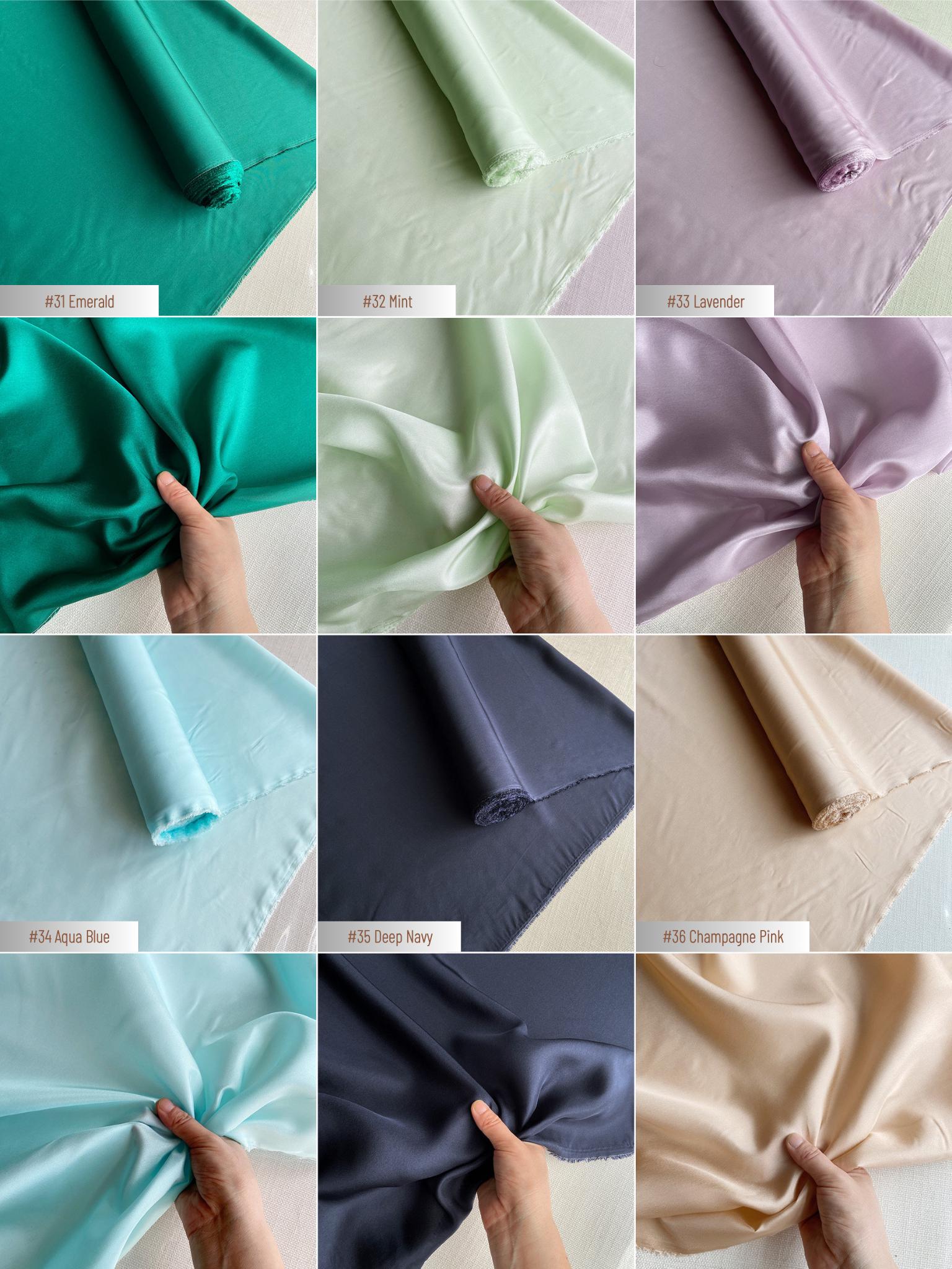 100% Silk Habotai, 10 Momme 50 Solid Colors Silk Fabric, 140cm wide by the Yard or Meter