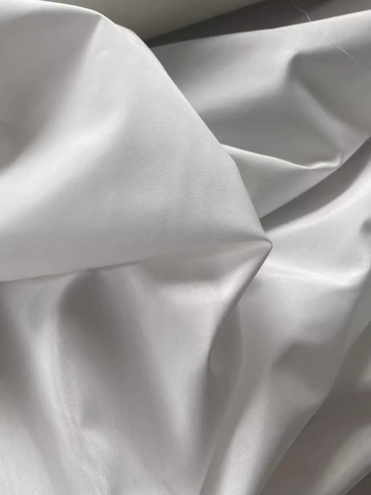 SC16WNB - Silk Cotton fabric, 16 momme 69gsm, Black and White,mulberry silk blend cotton fabric, 140cm wide by the Yard