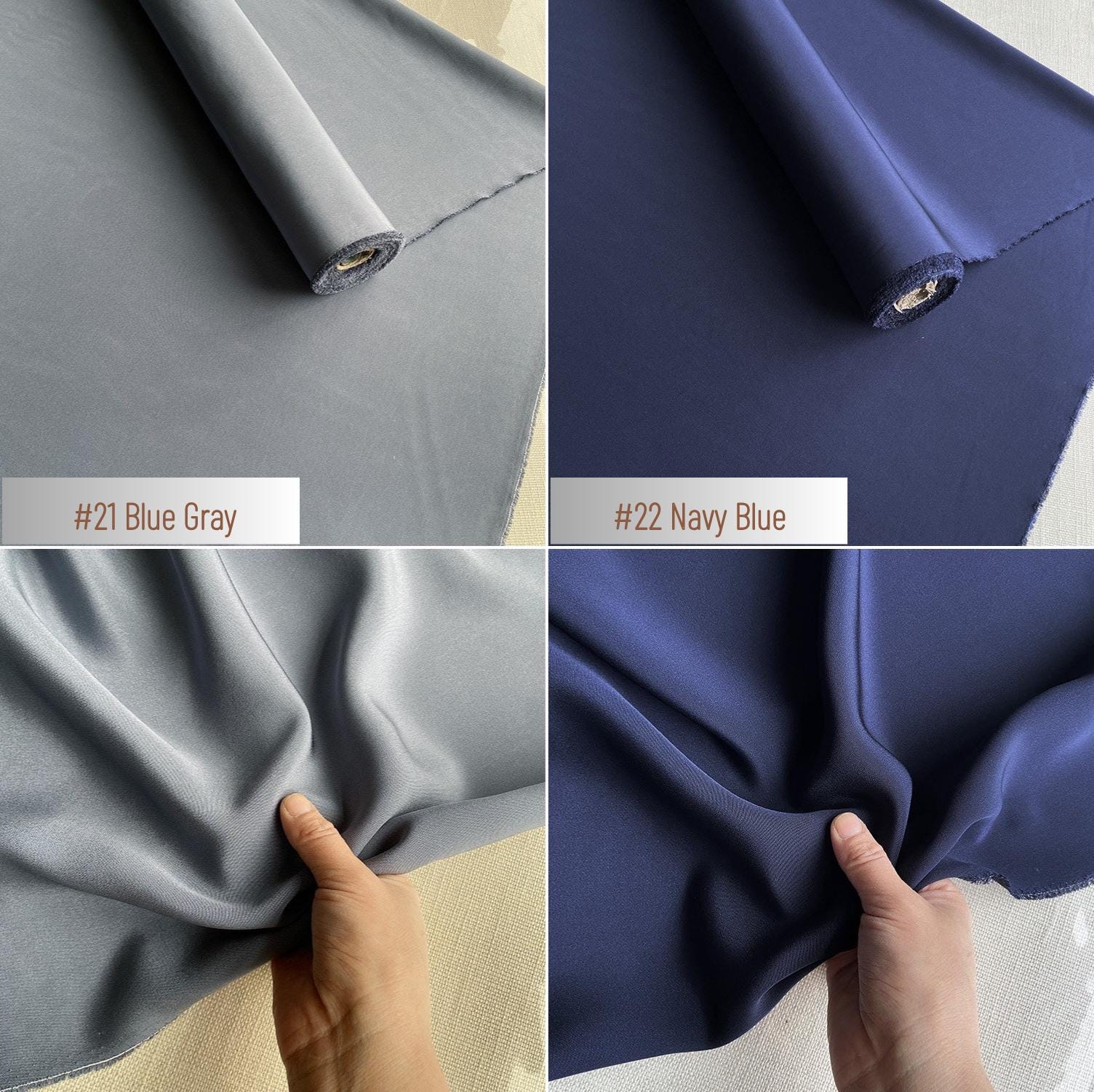 Heavy 40 Momme Silk Crepe de Chine Fabric – 114cm Wide, 24 Colors, Luxury Drape