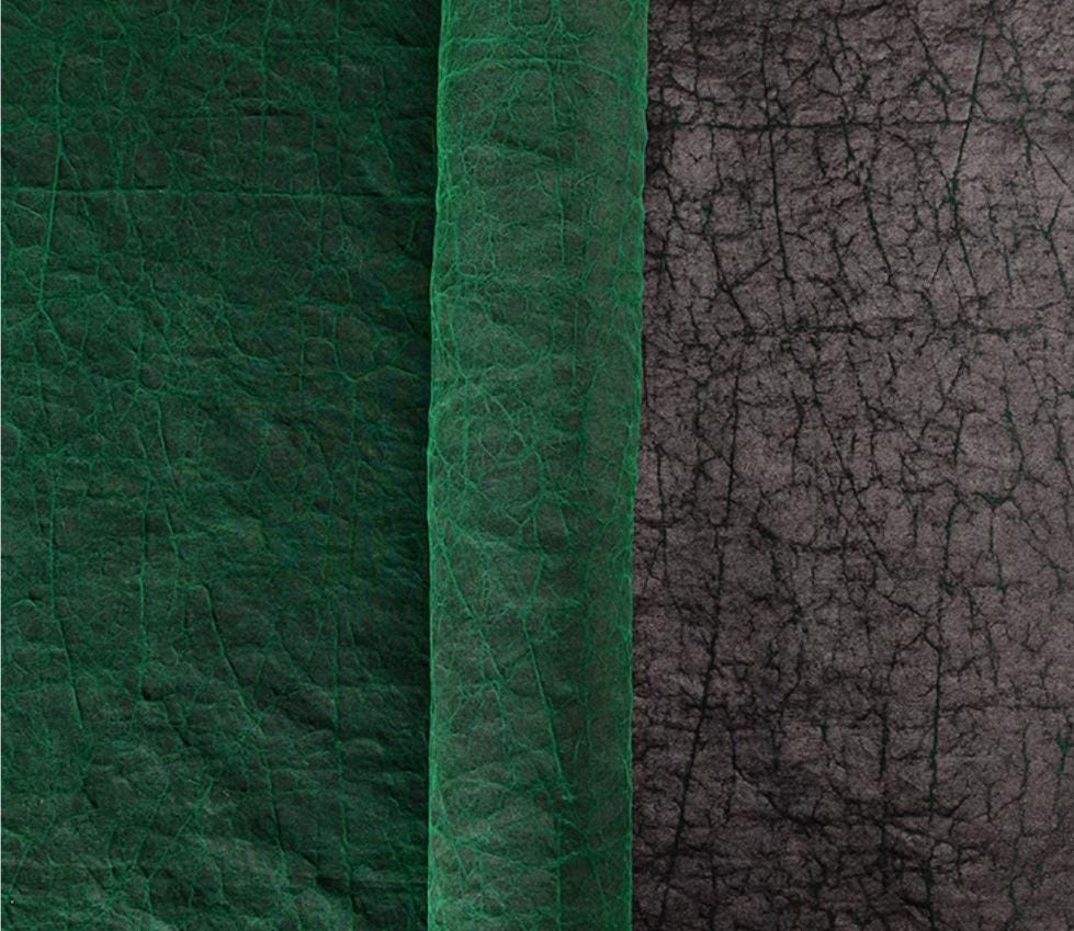 CCLDGW - 22 Momme Green Handmade Plant Dye Mud Silk Fabric, 110cm by the Yard