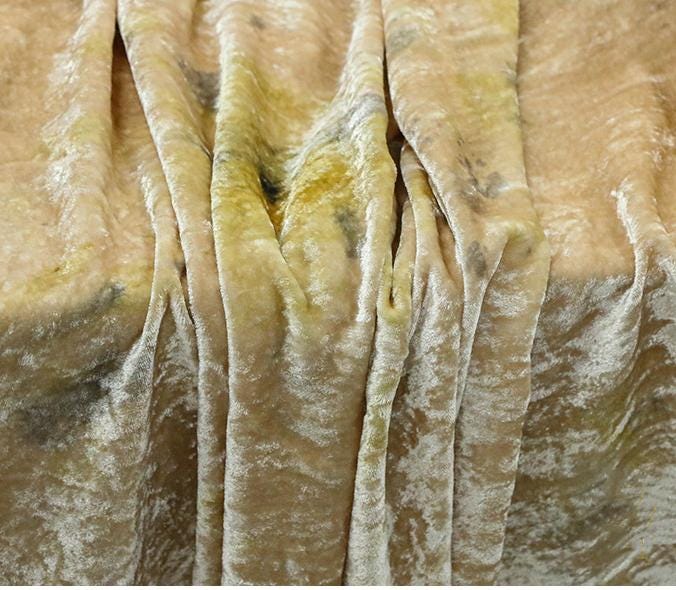 MENFAN -Handmade Ancient Plant-dyed Dreamy Light Luxury High-end Designer Silk Velvet Fabric - 125cm wide by the Yard