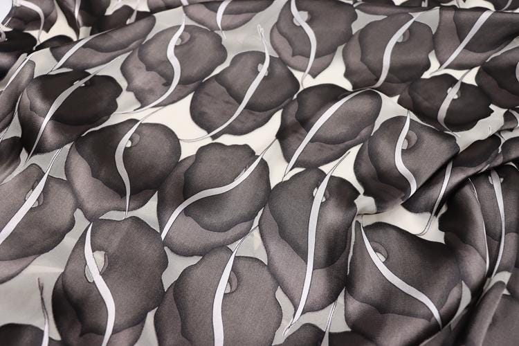 PAPAHU - 22 Momme Sheer Burnout Silk Devore Satin Fabric - 114cm wide by the Yard