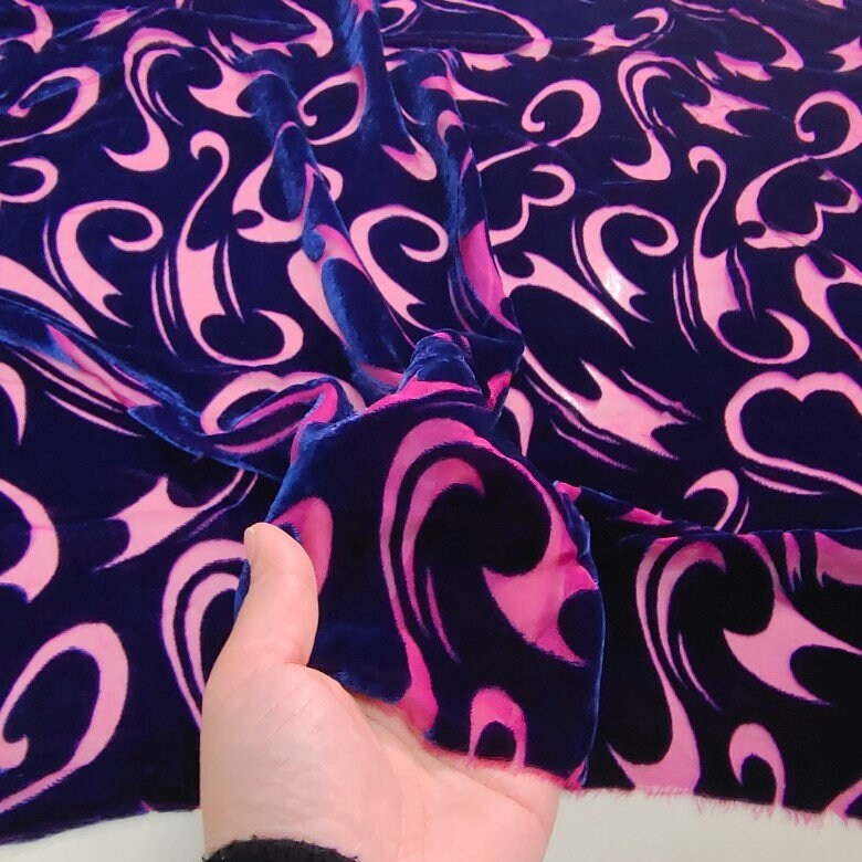 ON SALE - Burnout Polyester Velvet Fabric 110cm wide - 2.5 meters