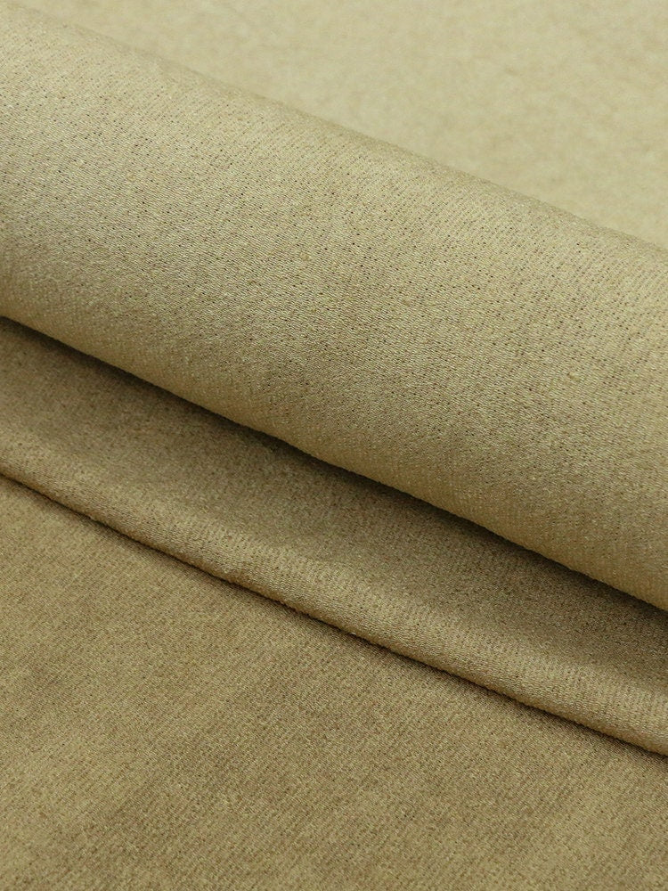 ZANGX -Hangmade Dirty Old Yellow Dirty Dyeing Distressed Artisanal Style Natural Tussah Silk Fabric - 85cm wide by the Yard