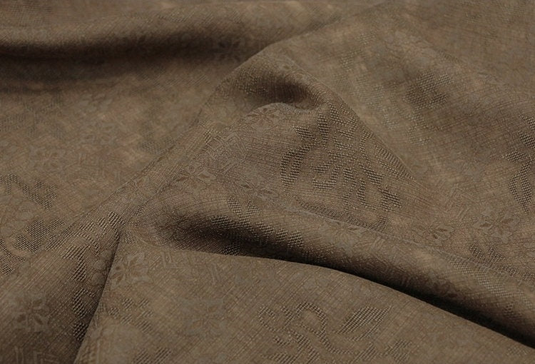 WANZIWEN - 19 Momme Handmade Jacquard Tussah Silk Mud Silk Fabric - 110cm by the Yard