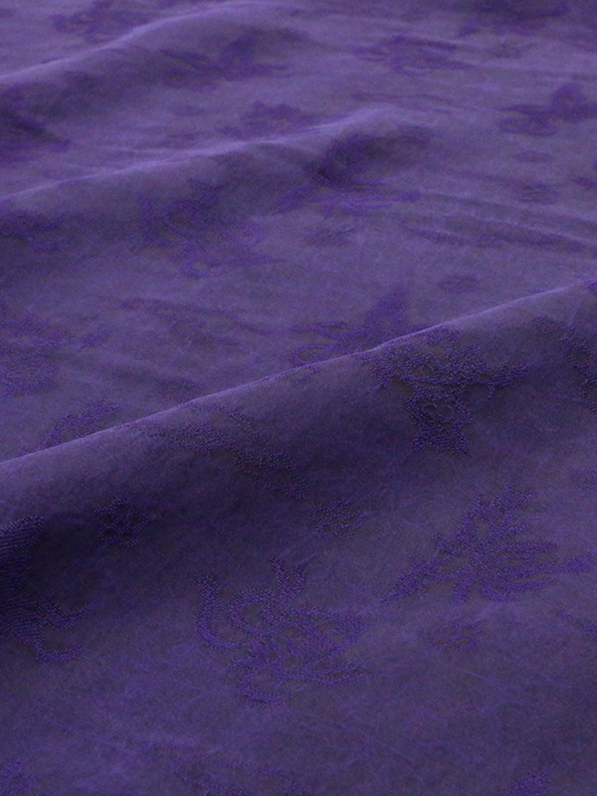 LGITIH - 15 Momme Handmade Bluish-purple Cracks Jacquard Plant Dye Mud Silk Fabric, 114cm by the Yard