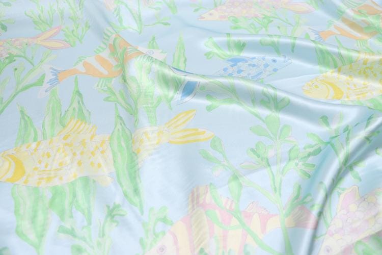 JFHLYZ - 19 momme Floral Print Charmeuse Silk Satin Fabric - 140cm wide by the Yard