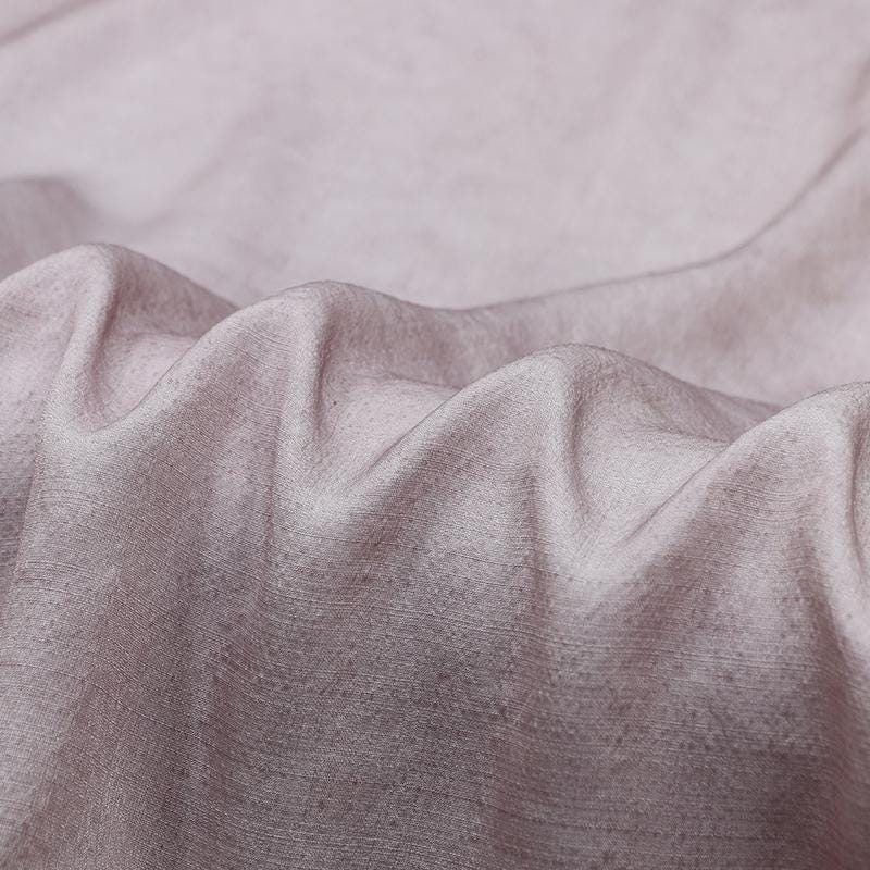 LZZRZZ - 19 Momme Dirty Dyed Light Purple Tussah Silk Fabric with Distressed Style and Textured Finish - 130cm wide by the Yard
