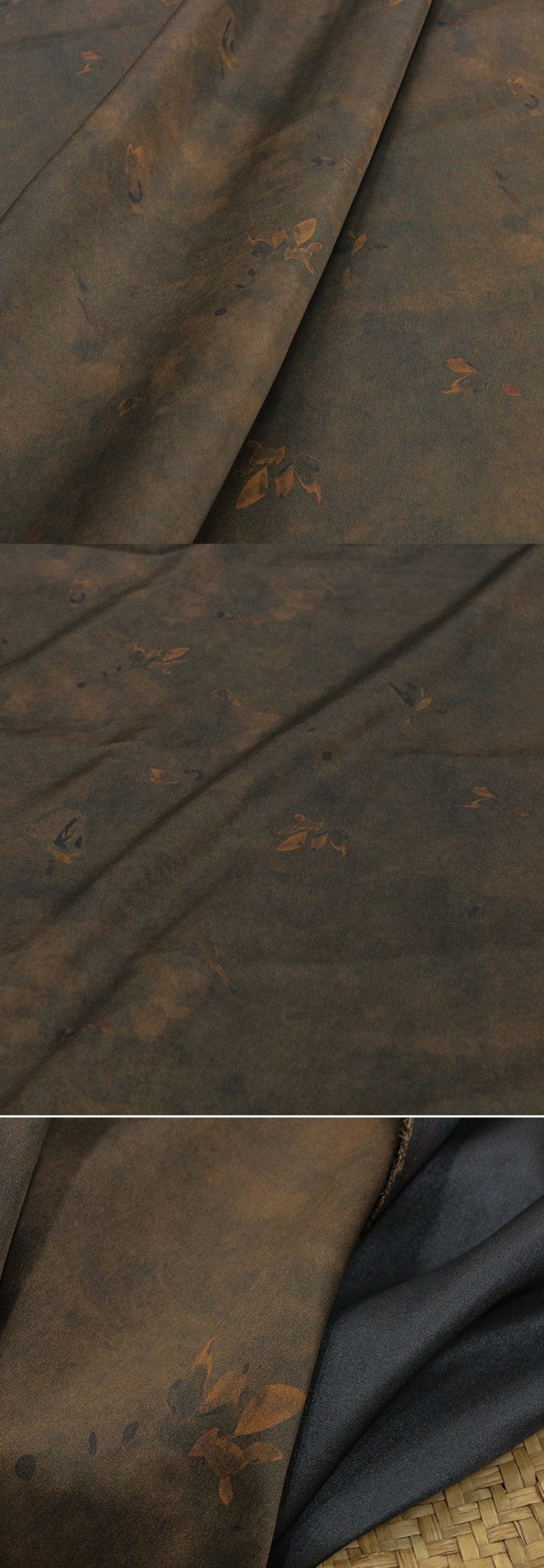 ANSH - 28 Momme Jacquard Handmade Plant Dye Mud Silk Fabric - 110cm wide by the Yard