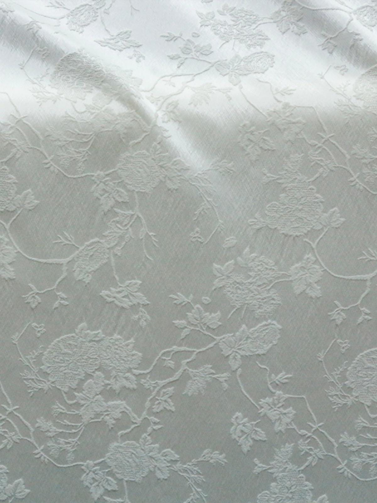 SIMOBS - 43 Momme Flowers Jacquard Mulberry Silk Wool Cotton Blend Silk Fabric - 135cm wide by the Yard