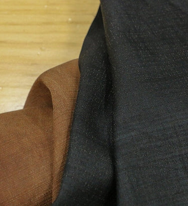 JIANGXIN - 27 Momme Handmade Gambiered Ganton Tussah Mud Silk Fabric - 130cm wide by the Yard