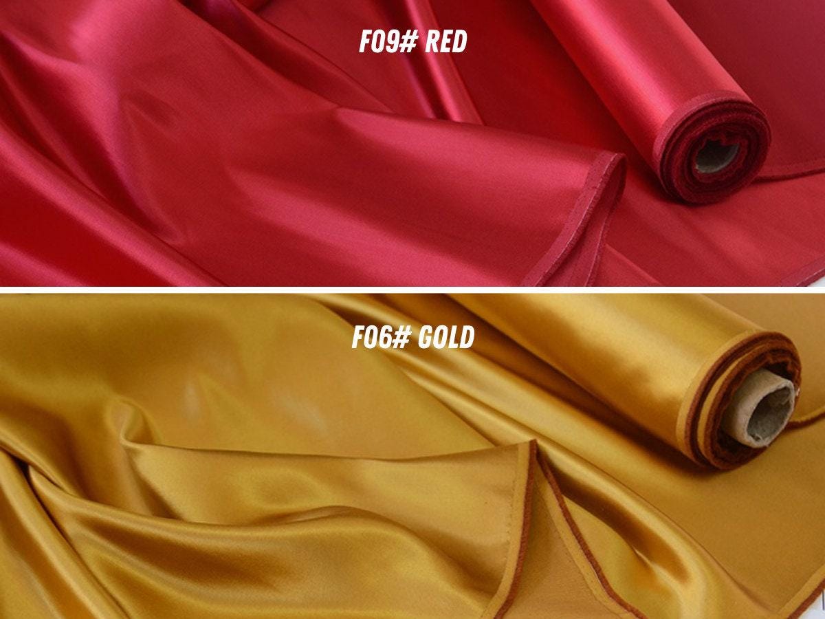 SHISEE - 12 Solid Colors 40 Momme Heavy Silk Wool Satin Fabric - 140cm wide by the Yard