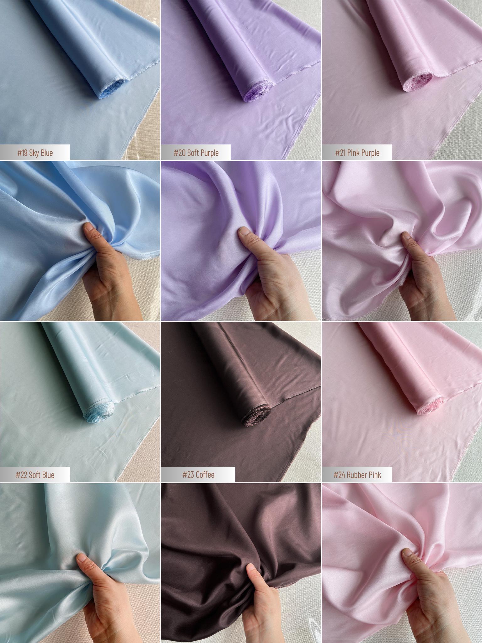 100% Silk Habotai, 10 Momme 50 Solid Colors Silk Fabric, 140cm wide by the Yard or Meter