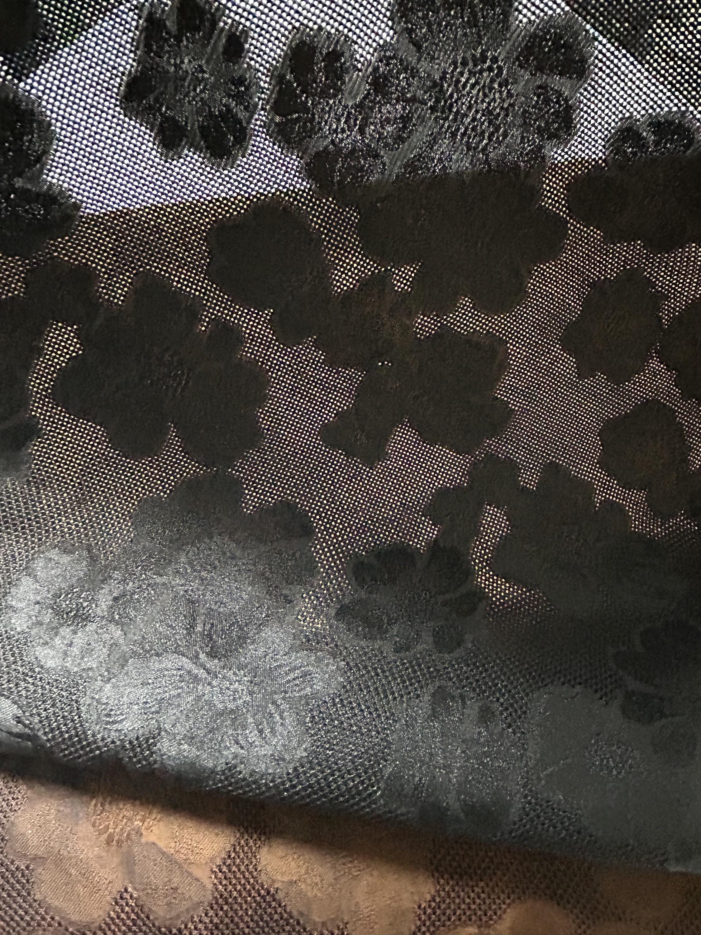 LJJLENO - 36 Momme Heritage Handmade Jacquard Black & Brown HUALUO Mud Silk Fabric - 90cm wide by the Yard