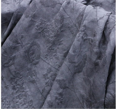 PUGOYI - 19 Momme Vintage Style Dirty Purple Tussah Silk Jacquard Silk Fabric - 125cm wide by the Yard