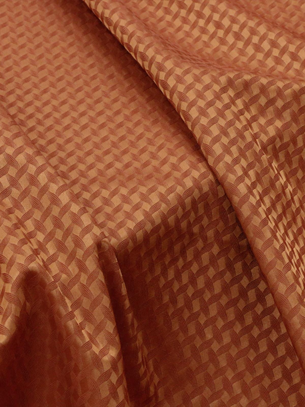 SIMOSZ - 25 Momme Caramel Color Cross Texture Jacquard Mulberry Silk Wool Blend Silk Fabric - 138cm wide by the Yard