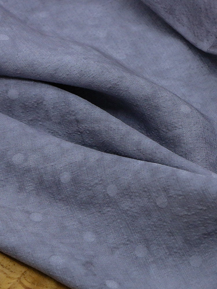 BODIA - Polka Dots Jacquard Handmade Gambiered Ganton Tussah Silk Fabric - 135cm By the Yard