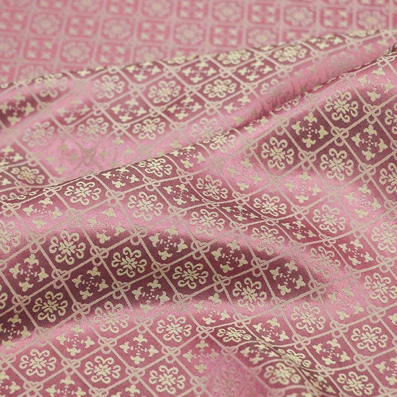 BINBEN - 24 Momme Handmade Pink Sangbo Satin Mulberry Silk Fabric - 135cm wide by the Yard
