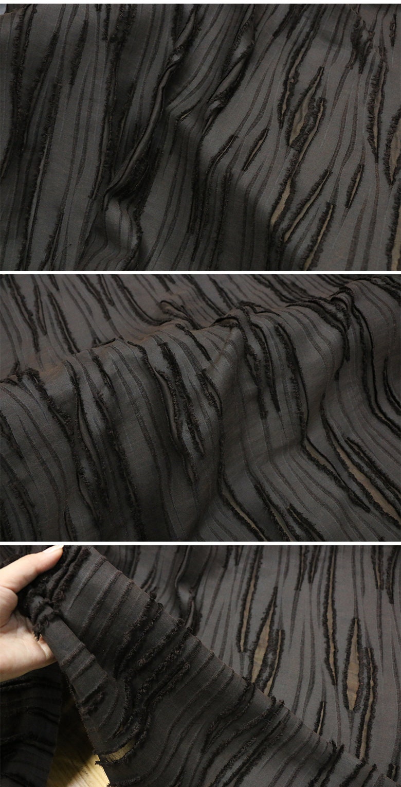 SIMAJIAN - Special Silk Fabric, Linen Blend Cut Flower Gambiered Ganton Mud Silk Fabric for designers, 23% Silk Blend Fabric by the Yard