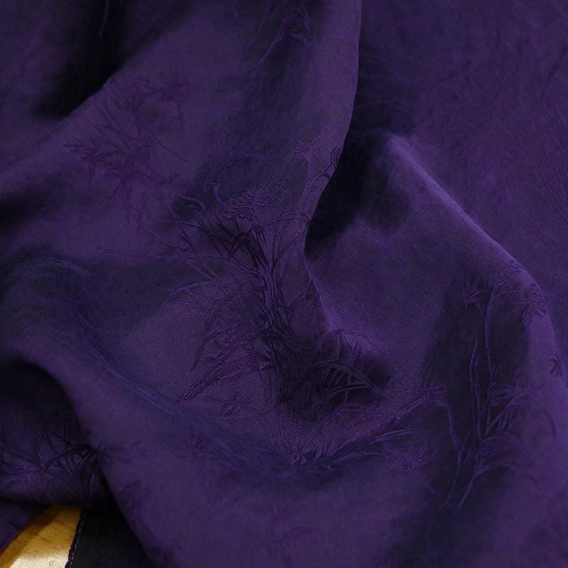 DUGUIZ - 26 Momme Bright Color Collection Silk Plain Satin with Cracked Xiangyunsha Fabric - 110cm by the Yard