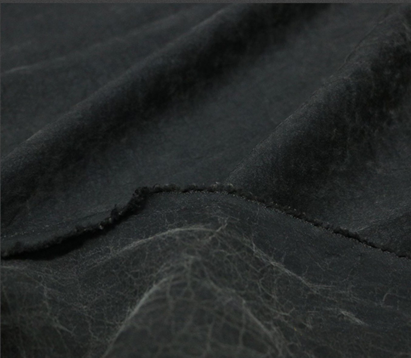 DGGUI - Dark Grey Cracks 25 Momme Handmade Plant Dye Mud Silk Fabric, 110cm by the Yard