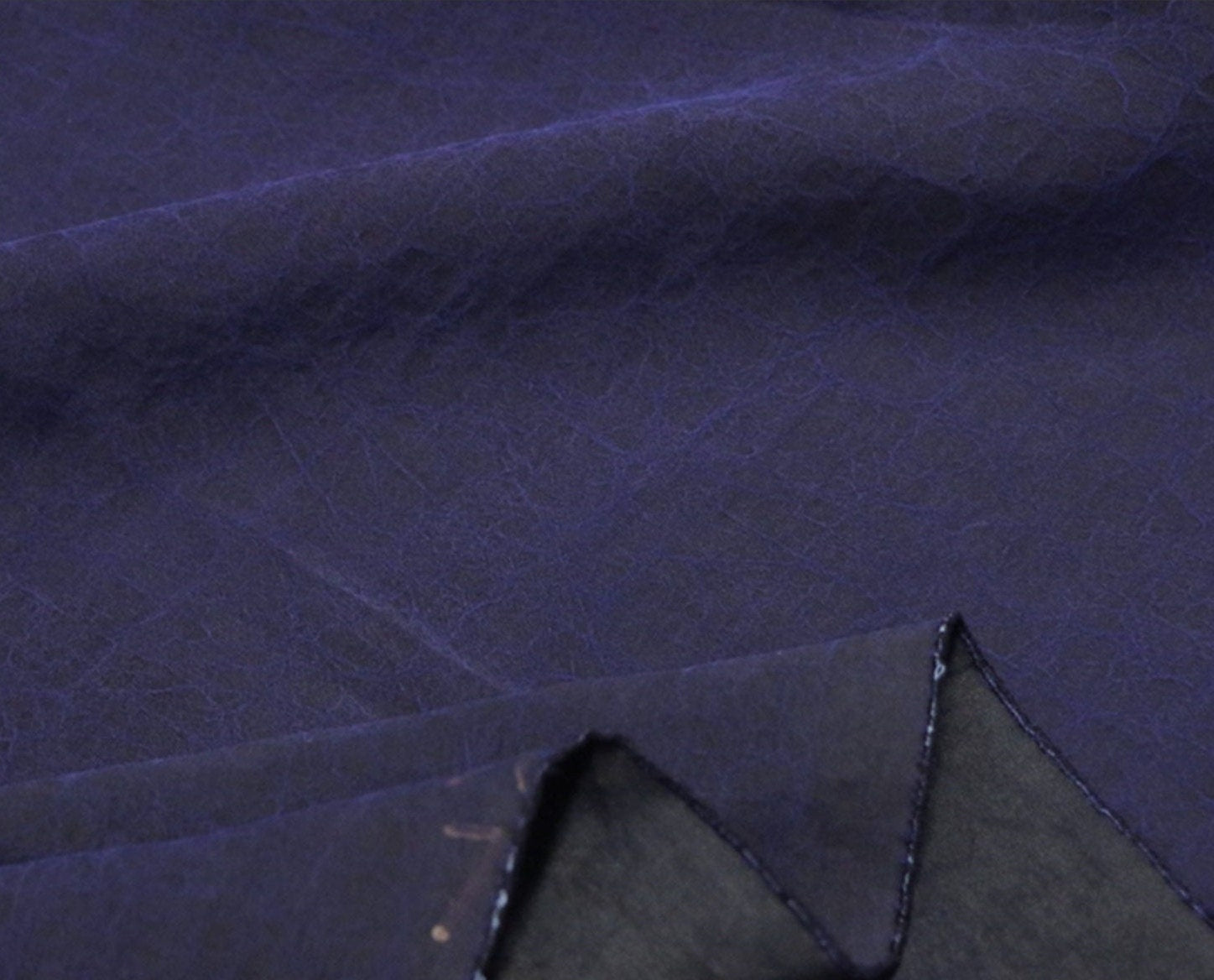 VIOLET - 22 Momme Cracks Handmade Plant Dye Mud Silk Fabric, 110cm by the Yard