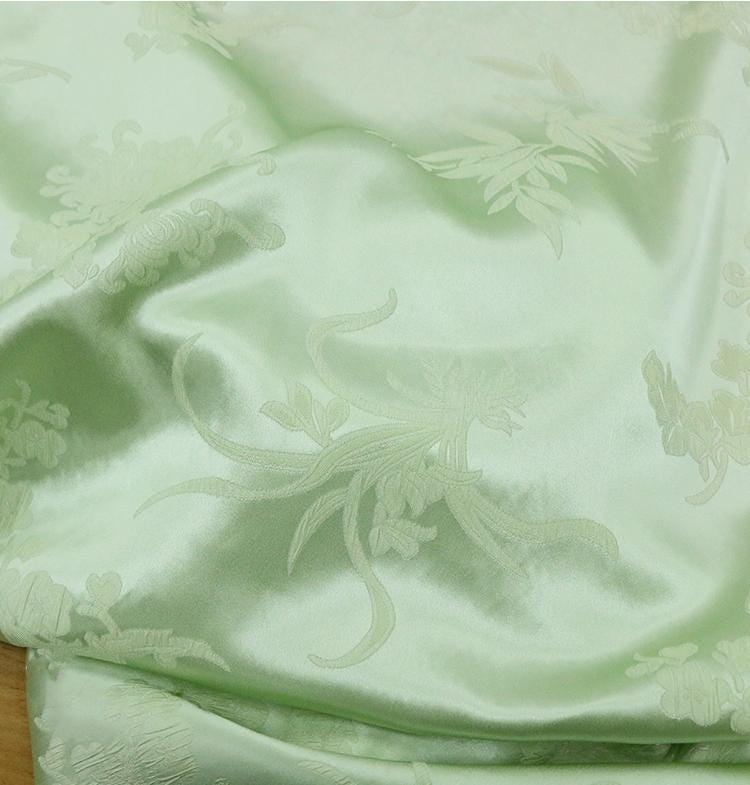 QIXILV - 23 Momme Jacquard Guanle Crepe Silk Fabric - 138cm wide by the Yard