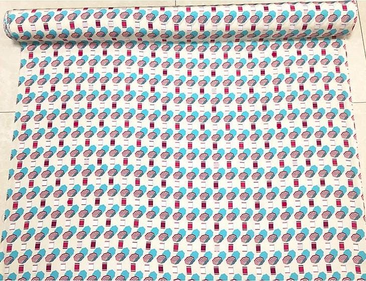 BABXIN - 17 Momme Octagon Pattern Print Wide Silk Crepe de Chine Fabric - 136cm wide by the Yard