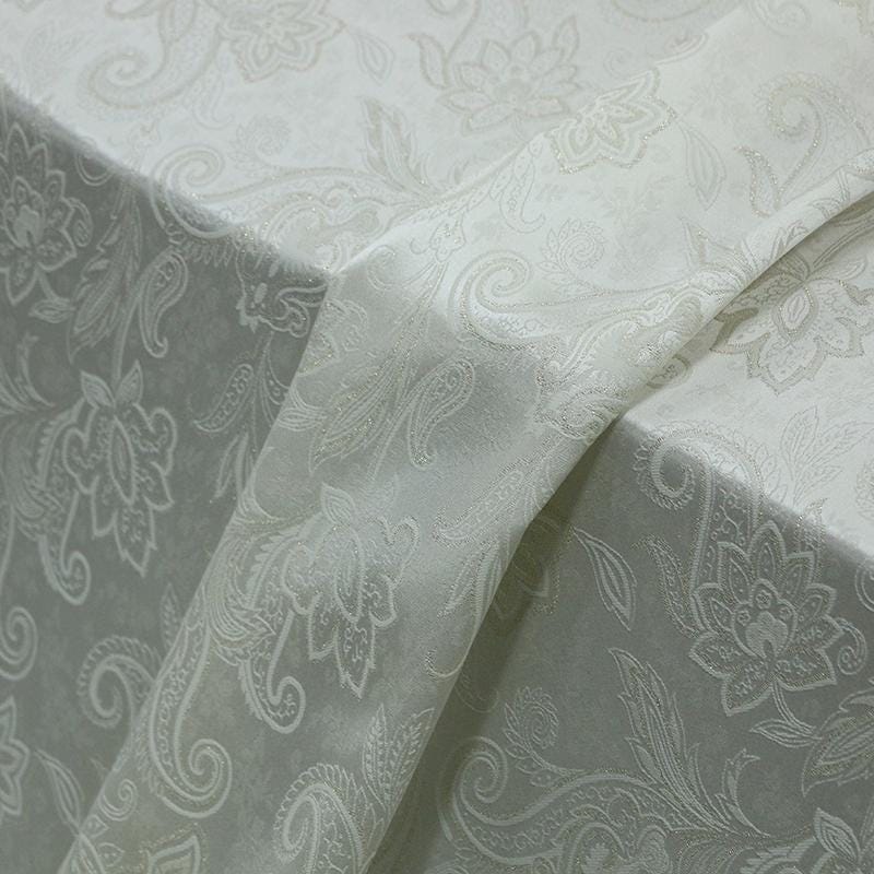 ZHIJIN - Handmade Cashew flower Pattern Jacquard Natural Mulberry Silk Wool Plant Dyed Silk Wool Satin Fabric - 138cm by the Yard