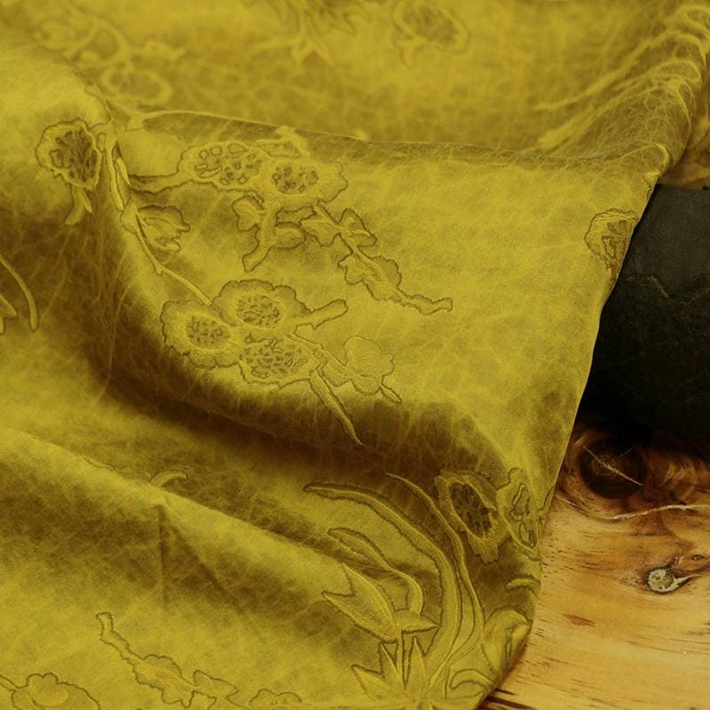 JIBEIZ - 25 Momme Plain Silk Satin with Cracked Xiangyunsha Fabric - 135cm by the Yard