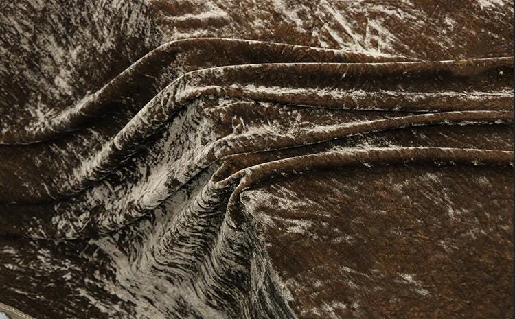 TUOHE - Handmade Plant-dyed Camel Brown Niche Silk Velvet Fabric - 125cm wide by the Yard