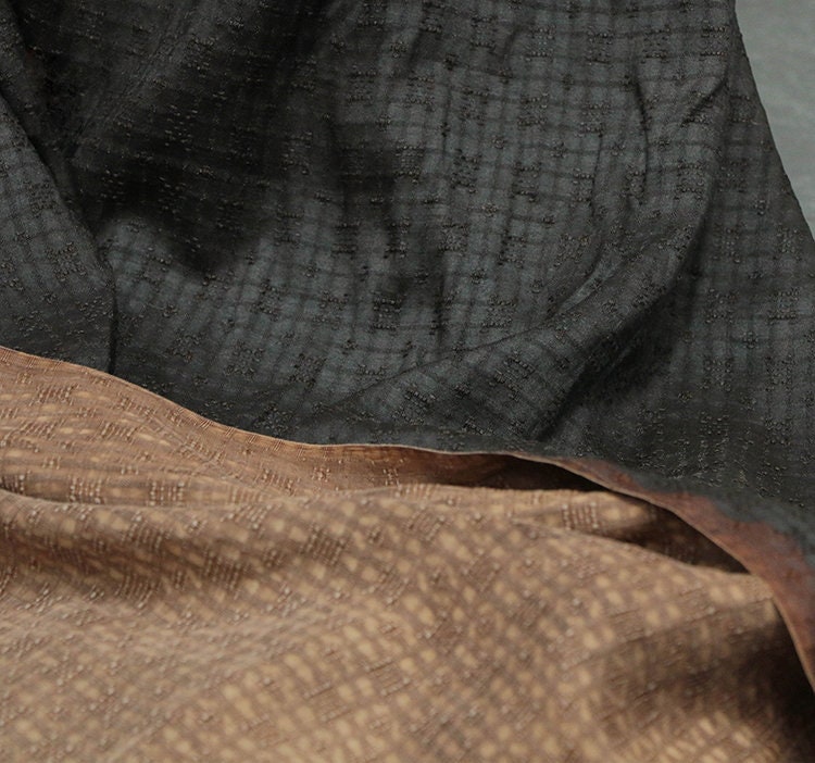 ZUCAN - 22 Momme Handmade Jacquard Tussah Silk Mud Silk Fabric - 120cm by the Yard