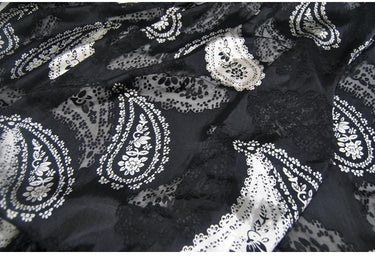 MENLON - 19 Momme Sheer Burnout Silk Devore Satin Fabric - 138cm wide by the Yard