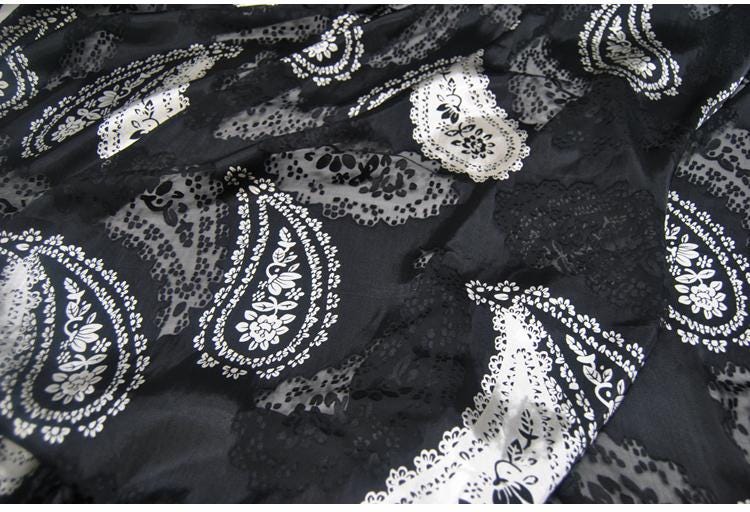 MENLON - 19 Momme Sheer Burnout Silk Devore Satin Fabric - 138cm wide by the Yard