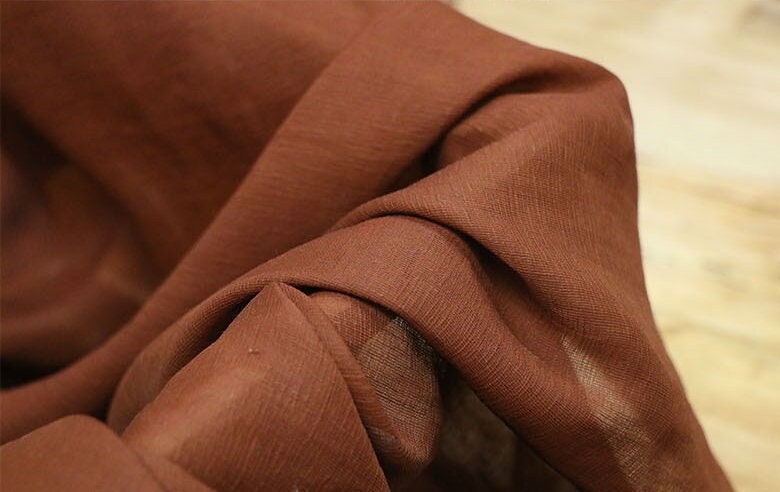 SIMAJILI - 16 Momme Handmade Plant dye HongYunsha Silk Linen Fabric-By the Yard