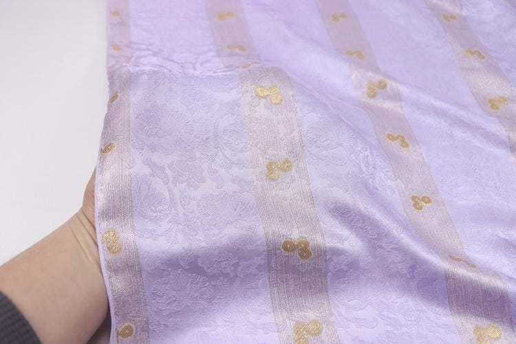 JFHXYS - 16.5 Momme Golden Thread Weave Silk Georgette Fabric - 111cm wide by the Yard